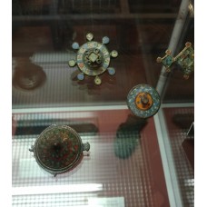 Pendant, solar disc, eight-point sun symbol, disc with decor